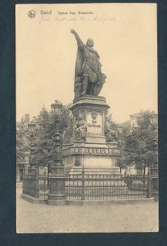 Gend, Statue J Van Artevelde auf Vrijdagsmarktplatz
