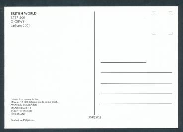 Preview: BRITISH WORLD, B757-200,