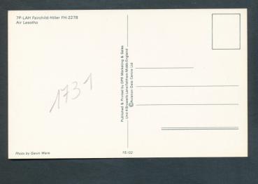 Preview: AIR LESOTHO, Fairchild-Hiller FH-227B,
