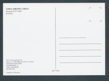 Preview: CHINA AIRLINES CARGO, Boeing B747-400F,
