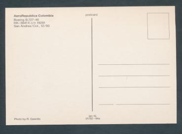 Preview: AERO REPUBLICA COLOMBIA, Boeing B 727-46,