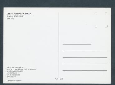 Preview: CHINA AIRLINES CARGO, Boeing B747-400F