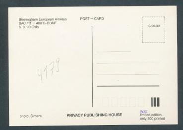 Preview: BIRMINGHAM EUROPEAN AIRWAYS, BAC 111-400