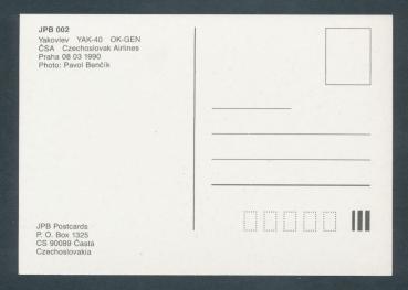 Preview: CSA CZECHOSLOVAK AIRLINES, Yakolev YAK-40