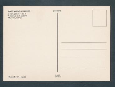 Preview: EAST WEST AIRLINES, Boeing B 737-2S3