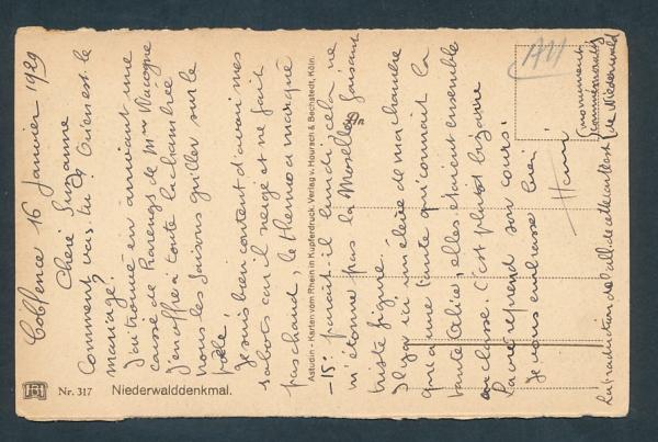 Niederwald Denkmal,  Rüdesheim am Rhein  1929