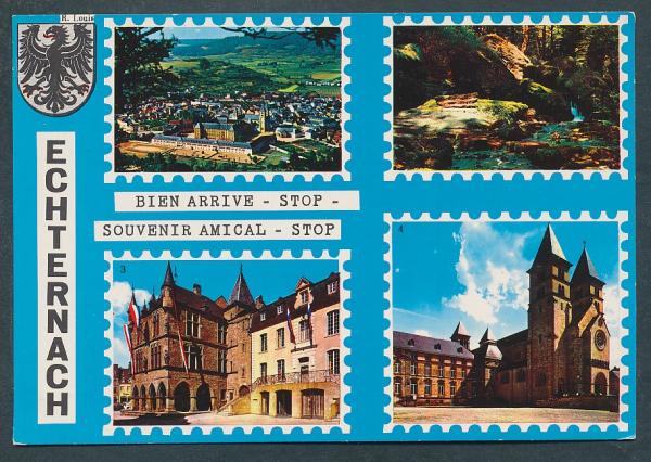 Echternach , Basilique, "Denzelt" et Hotel de Ville- Luxemburg