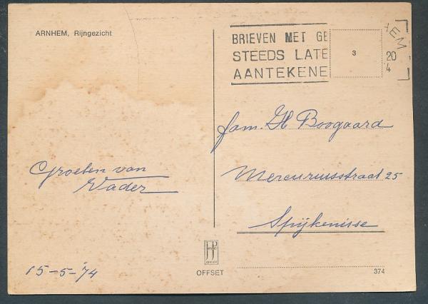 Rheingesicht, Arnheim /Holland 1974