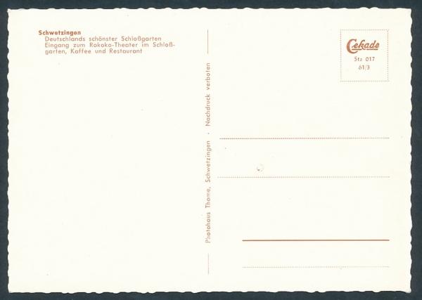 Rokoko Theater Schwetzingen mit Schloßgarten   68723