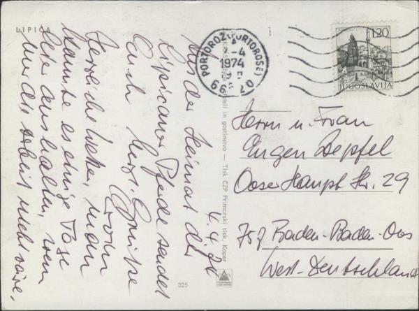 AK  Hotel Maestoso - Portoroz /1974