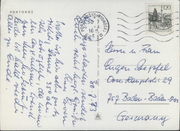 AK  Portoroz - Slowenien  (1973)