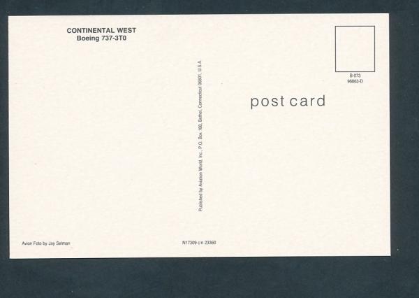 Continental West, Boeing 737-3T0