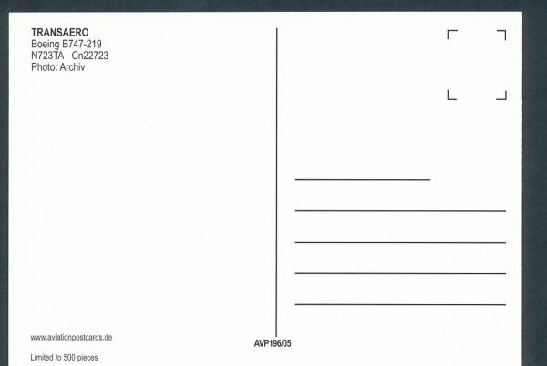 TRANSAERO, Boeing B747-219