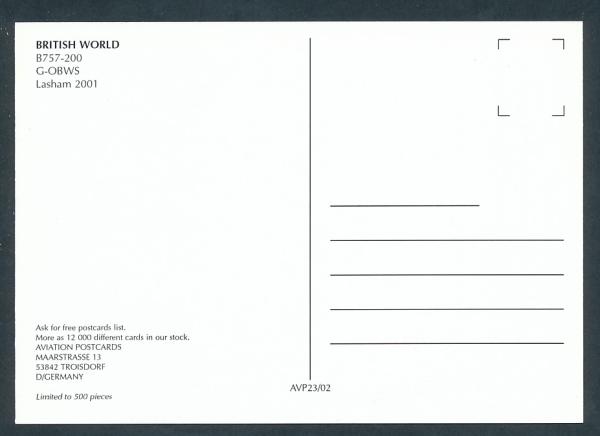 BRITISH WORLD, B757-200,