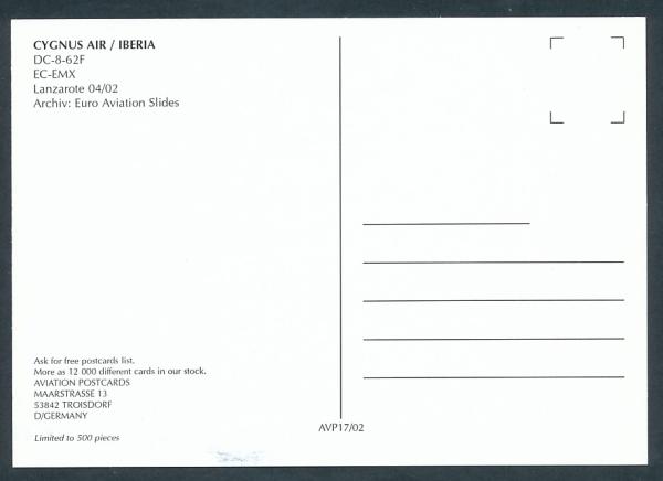 CYGNUS AIR, DC 8-62F,