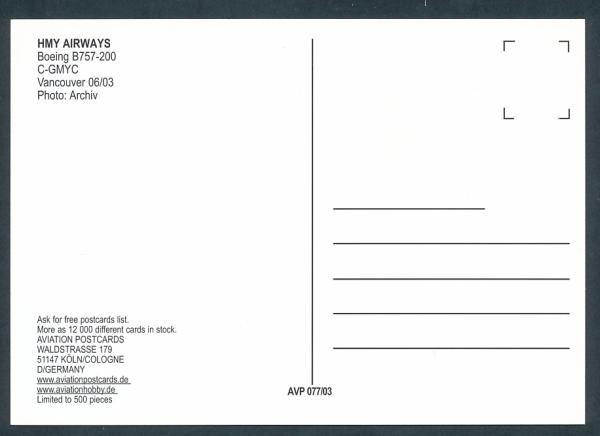 HMY AIRWAYS, Boeing B757-200,