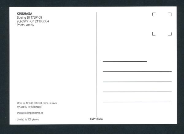 KINSHASA, Boeing B747SP-09,