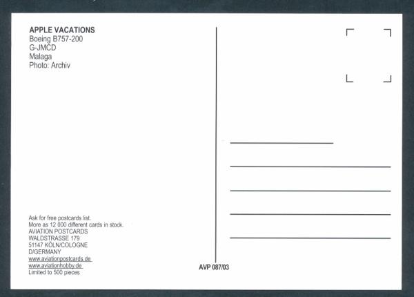 APPLE VACATIONS, Boeing B757-200,