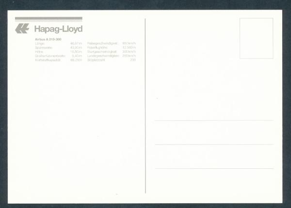 HAPAG-LLOYD, Airbus A 310-300,
