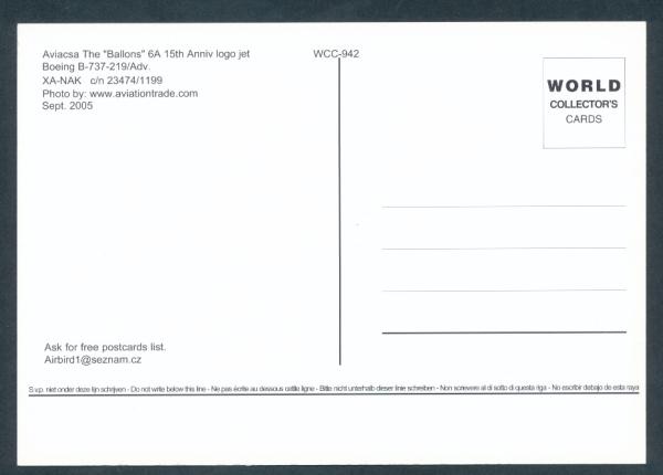 AVIACSA THE BALLONS, Boeing B-737-219/ADV,