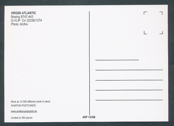 VIRGIN ATLANTIC, Boeing B747-443
