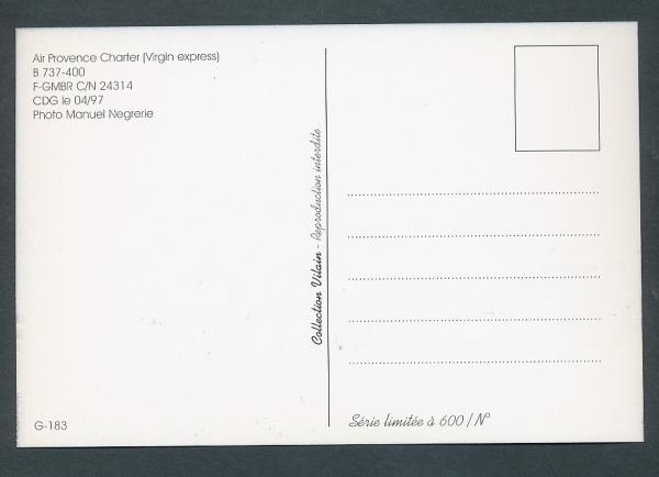 AIR PROVENCE CHARTER VIRGIN EXPRESS B 737-400