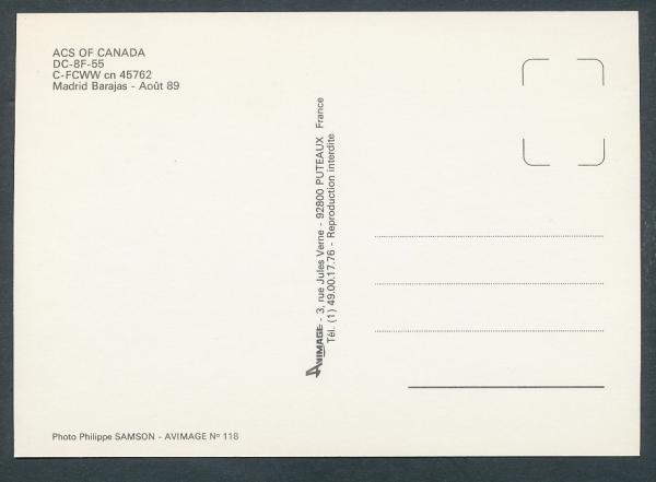 ACS of CANADA DC-8F-55 C-FCWW Madrid Barajas 89
