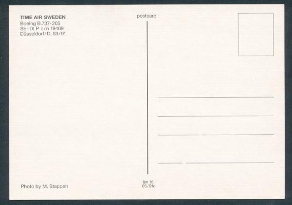 TIME AIR SWEDEN, Boeing B 737- 205,