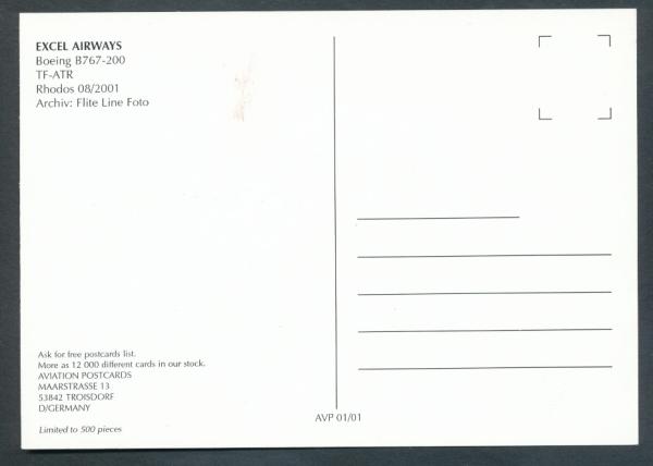 EXCEL AIRWAYS, Boeing B767-200,