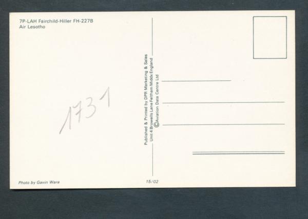 AIR LESOTHO, Fairchild-Hiller FH-227B,