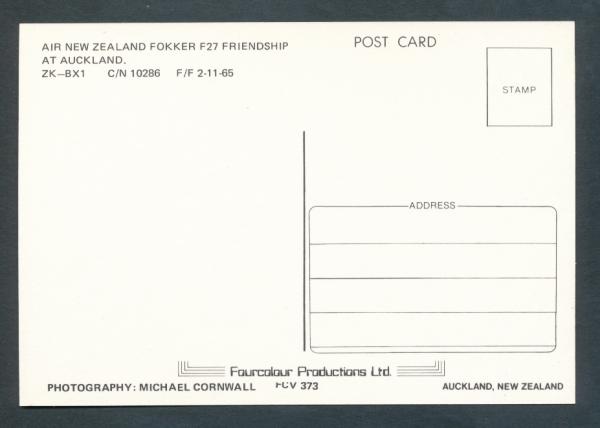 AIR NEW ZEALAND FOKKER F“/ FRIENDSHIP AT AUCKLAND, 2.11.1965