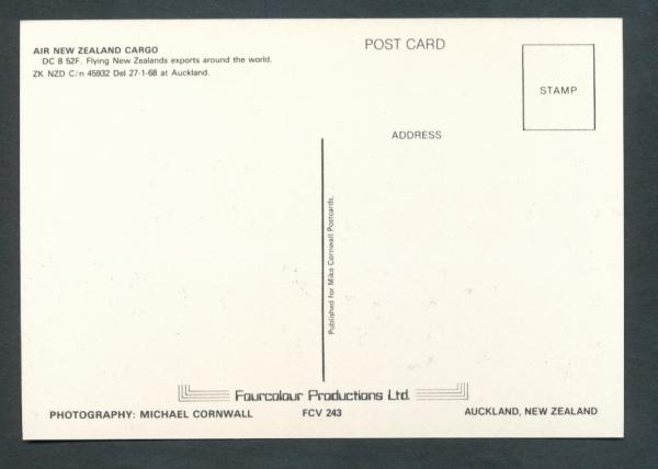 AIR NEW ZEALAND CARGO, 27.1.1968