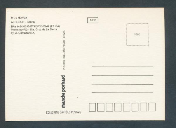 AEROSUR -BOLIVIA, BAe 146/100