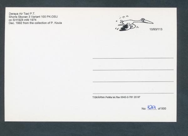 DERAYA AIR TAXI P.T., Shorts Skyvan 3 Variant 100,