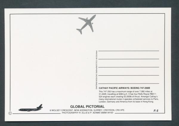CATHAY PACIFIC AIRWAYS, Boeing 747-200B,
