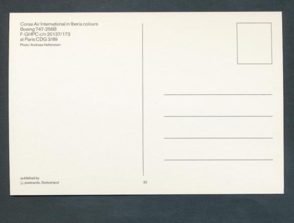 CORSE AIR INTERNATIONAL in Iberia Colours, Boeing 747-256B,