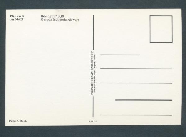 GARUDA INDONESIA AIRWAYS,  Boeing 737 3Q8,