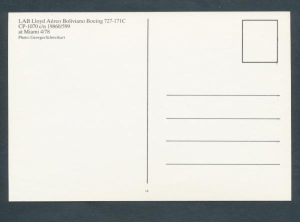 LAB, Lloyd Aéreo Boliviano, Boeing 727-171C,
