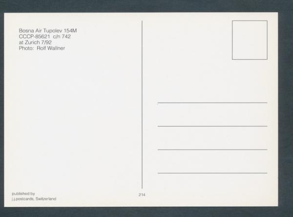 BOSNA AIR, Tupolev 154 M,