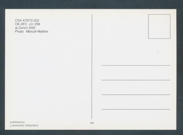 CSA, CZECHOSLOVAK AIRLINES, ATR72-202,