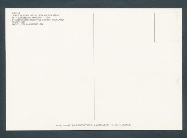 LIONAR,Caribbean Airways Titles, Boeing 747-121,