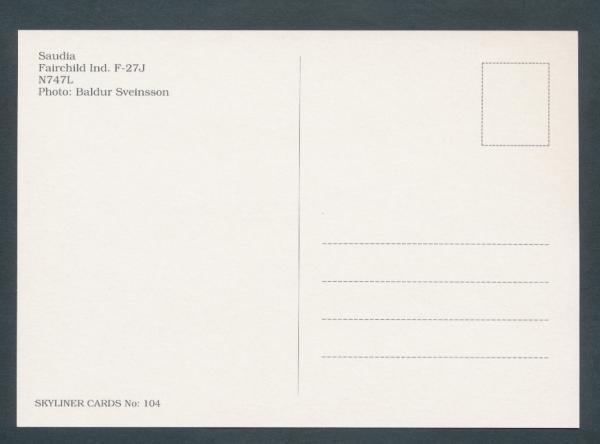 SAUDIA, Fairchild Ind. F-27J,