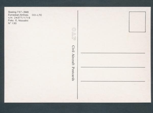 EA EUROPEAN AIRLINES, Boeing 737-3M8,