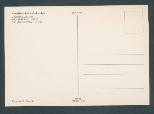 AERO REPUBLICA COLOMBIA, Boeing B 727-46,