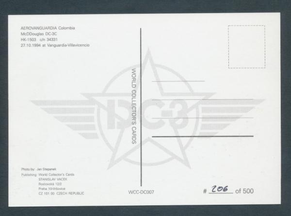 AEROVANGUARDIA COLOMBIA, McDDouglas DC-3C,