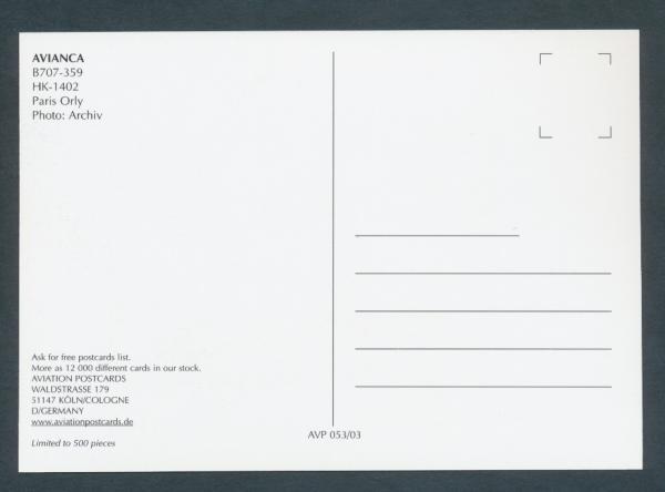 AVIANCA COLUMBIA, B707-359,