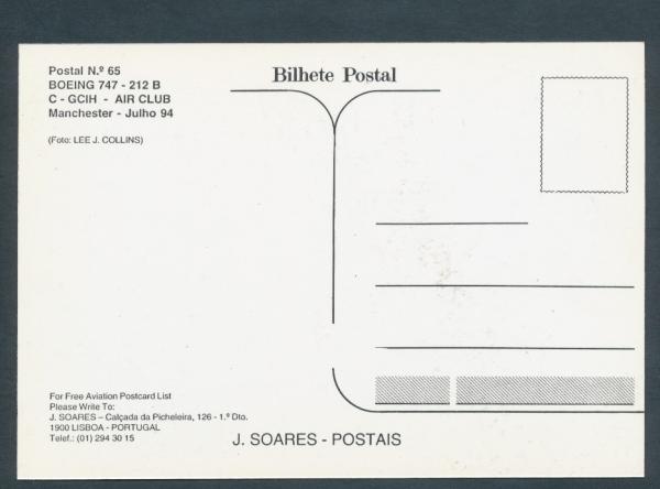 AIR CLUB, Boeing 747-212B (Manchester 1994)