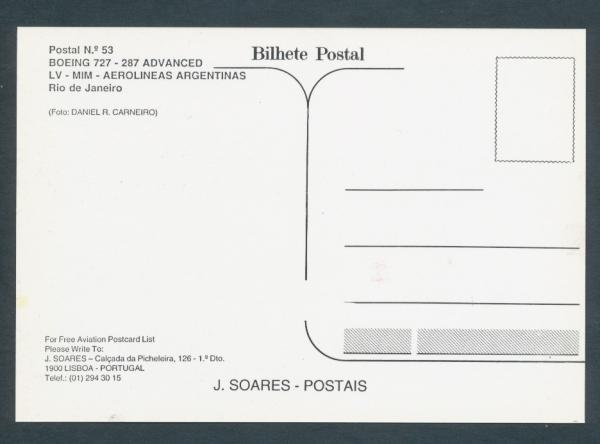 AEROLINEAS ARGENTINAS, Boeing 727-287 Advanced