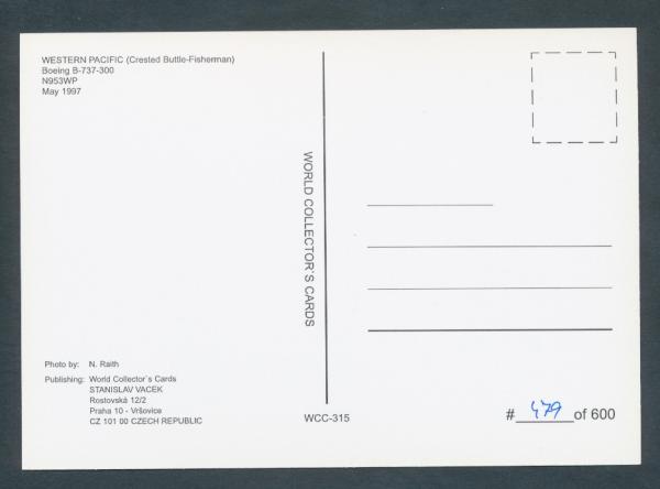 WESTERN PACIFIC,CRESTED BUTTLE_FISHERMAN, Boeing B-737-300