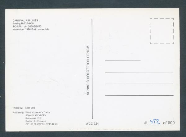 CARNIVAL AIR LINES, Boeing B 737-4Q8